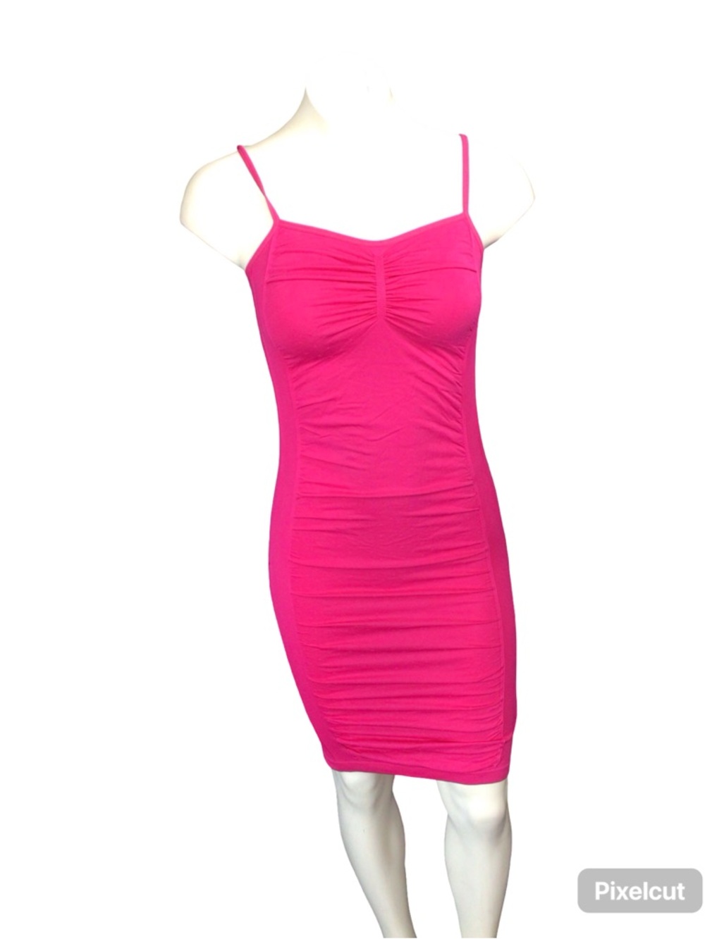 F&F Hot Pink Ruched Spaghetti Strap Slip